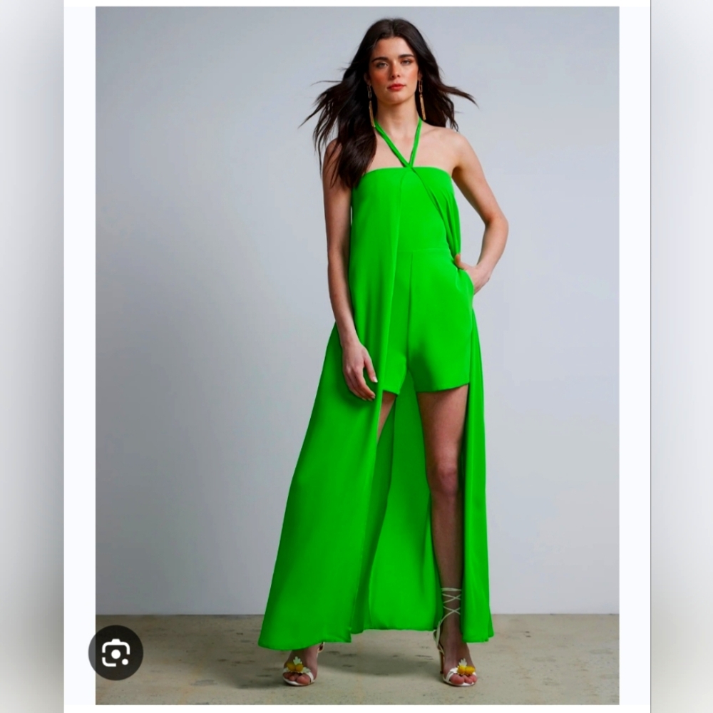 Vibrant Green Halter Jumpsuit